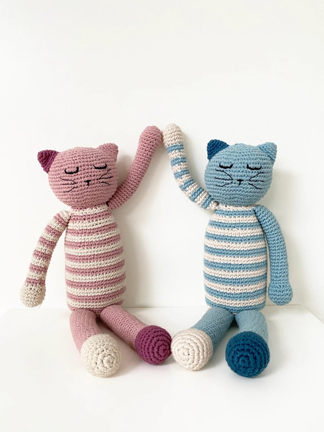 Sleeping Kitten Plush Toy - Blue