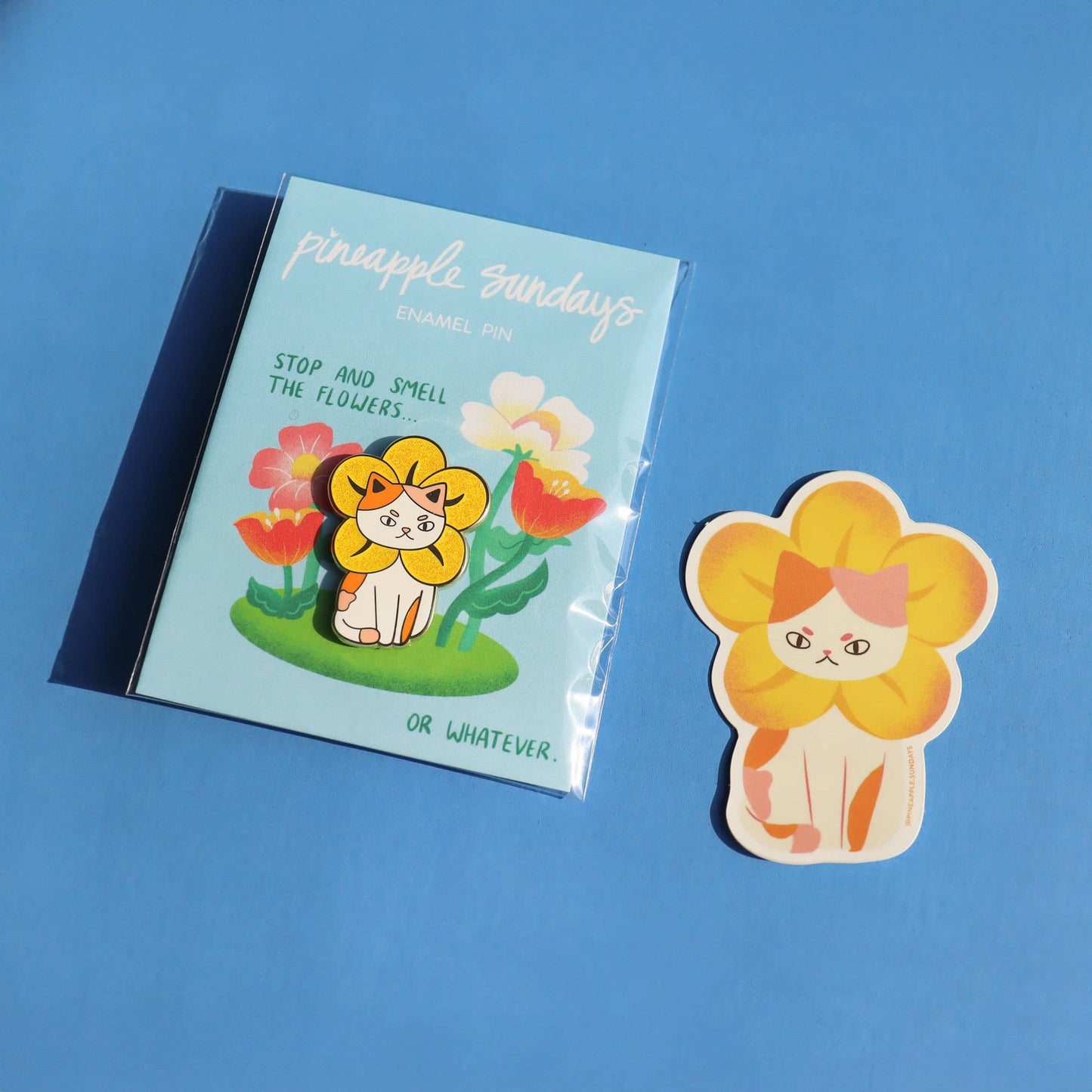 Flower Cat Enamel Pin