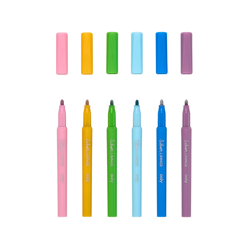 Silver Linings Outline Markers - set of 6 | OOLY