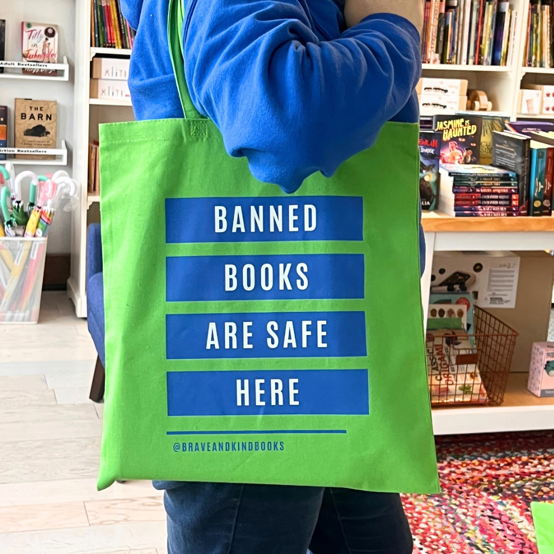 Banned Books are Safe Here Green Tote Bag