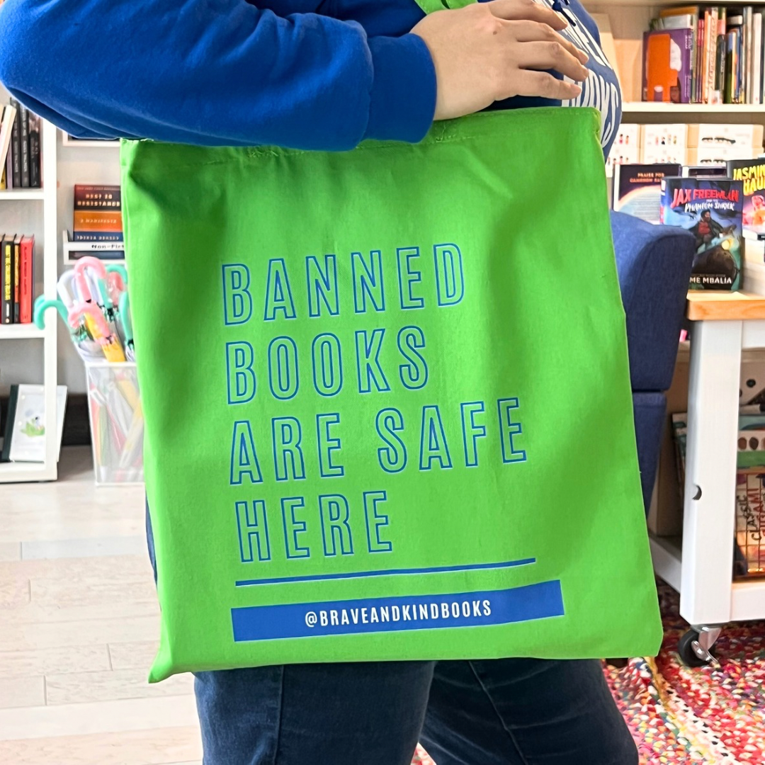Banned Books are Safe Here Green Tote Bag
