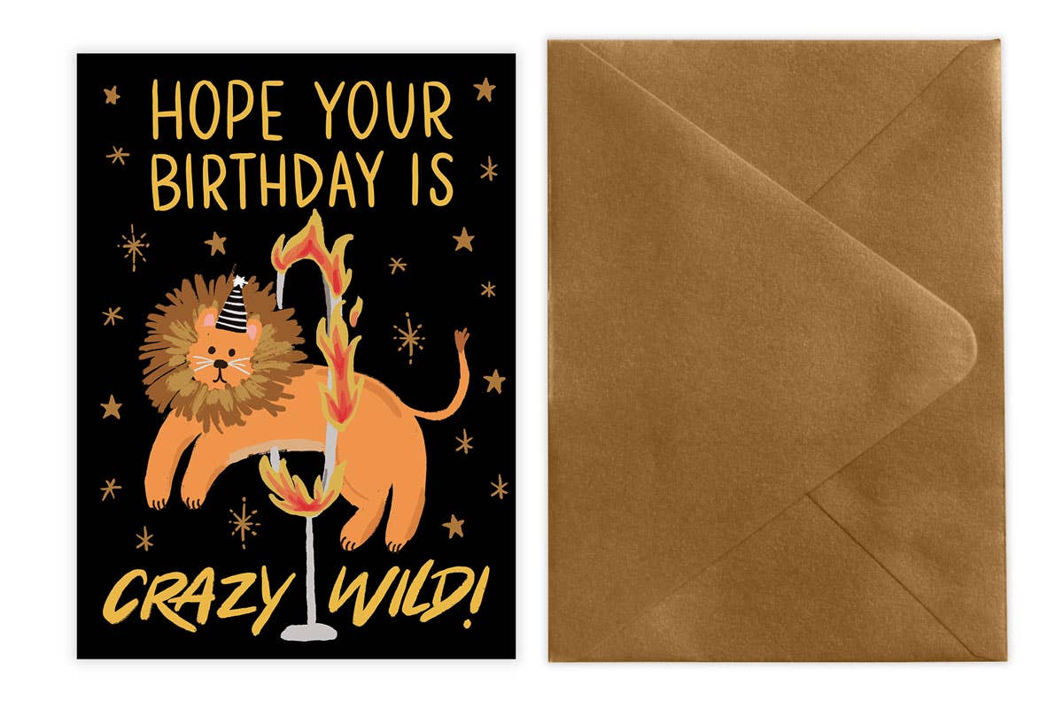Crazy Wild (Lion) - Birthday Card