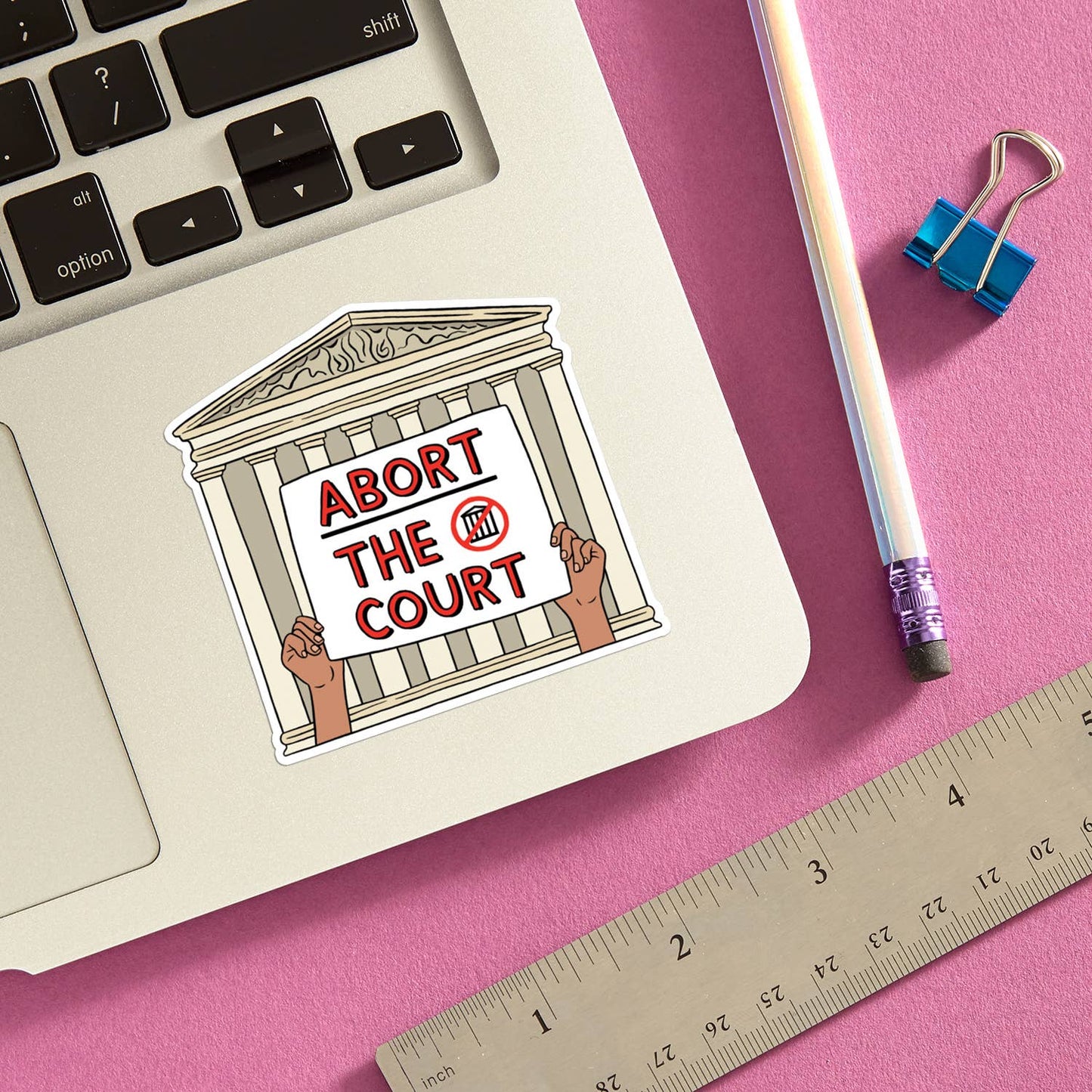 Abort the Court Die Cut Sticker