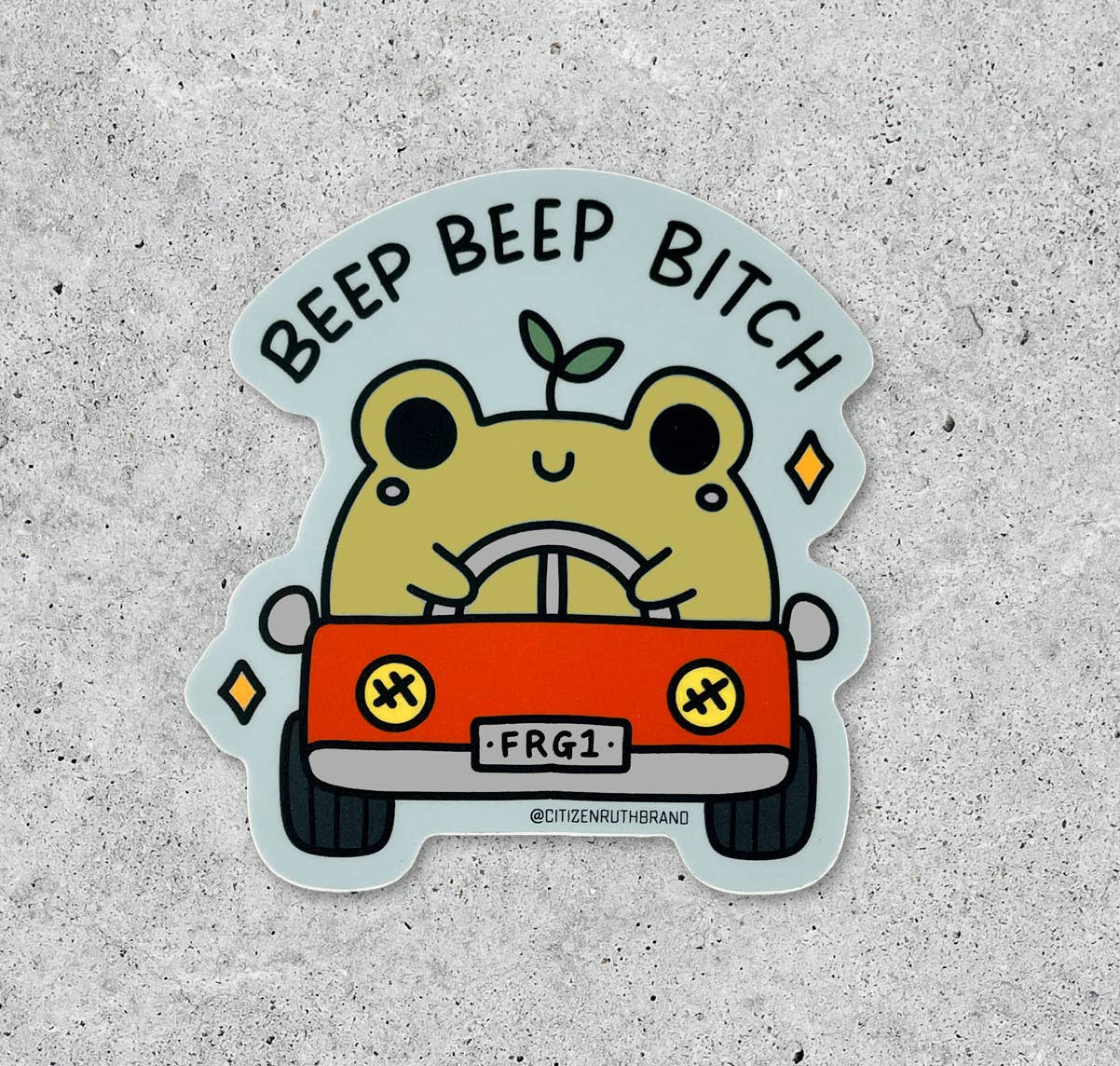 Beep Beep B*tch Frog vinyl sticker