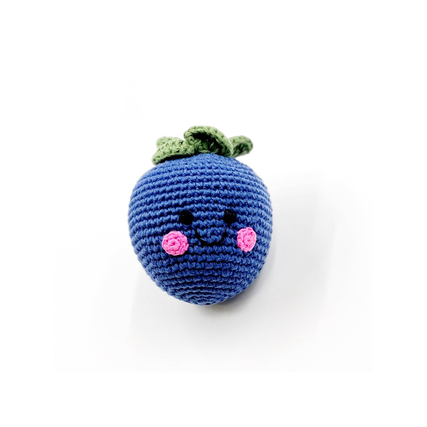 Handcrafted Sweet Blueberry Baby Rattle - Organic Cotton Toy