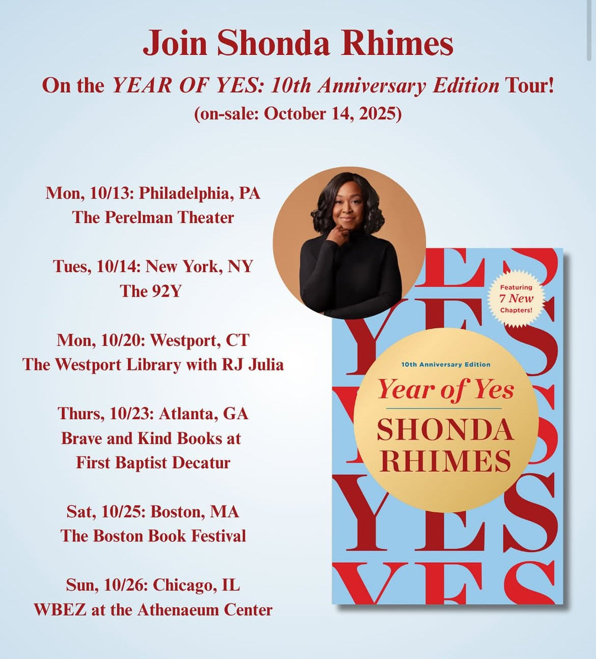 PREORDER + EVENT | Year of Yes: 10th Anniversary Edition | Shonda Rhimes | OUT October 14, 2025