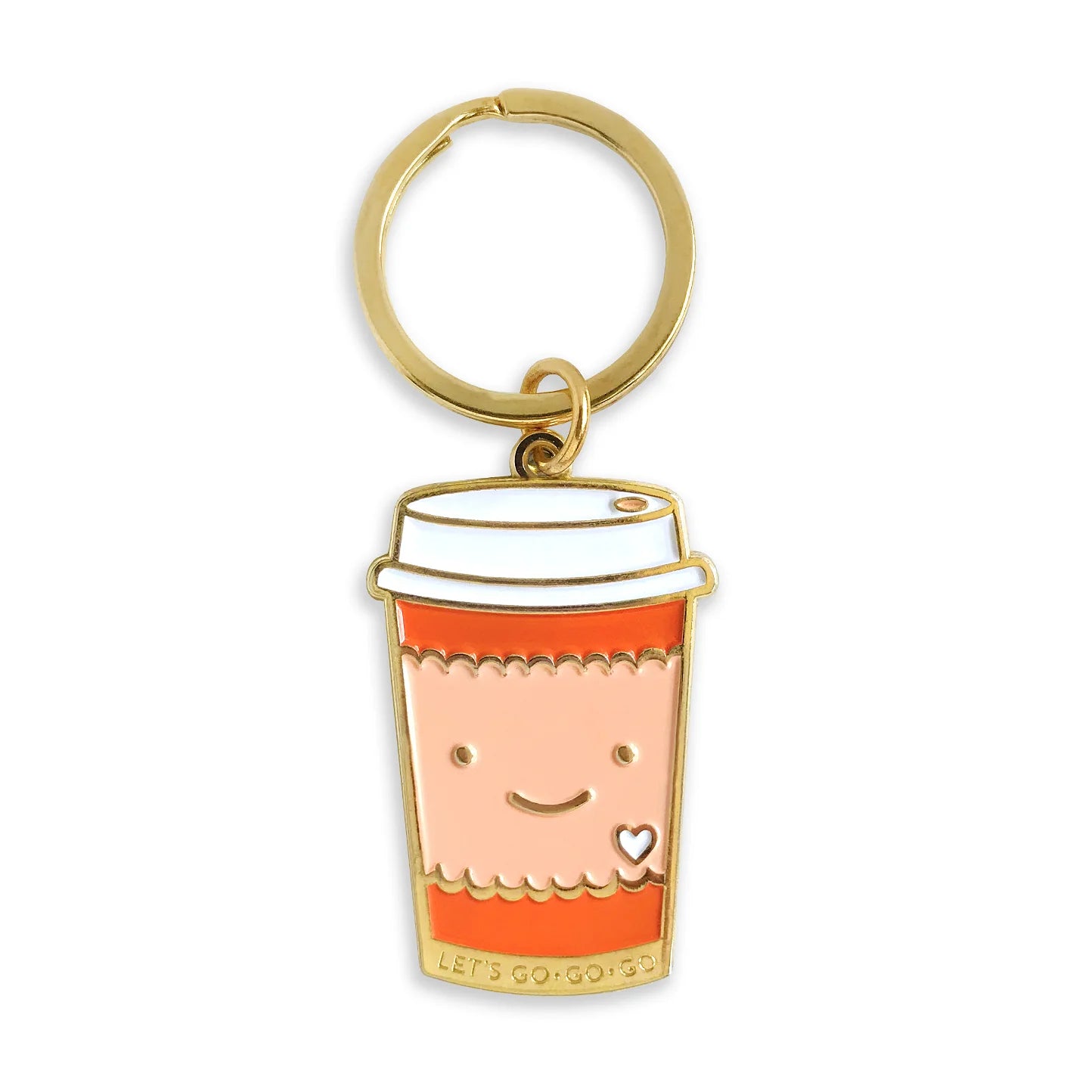 Coffee To Go Enamel Keychain