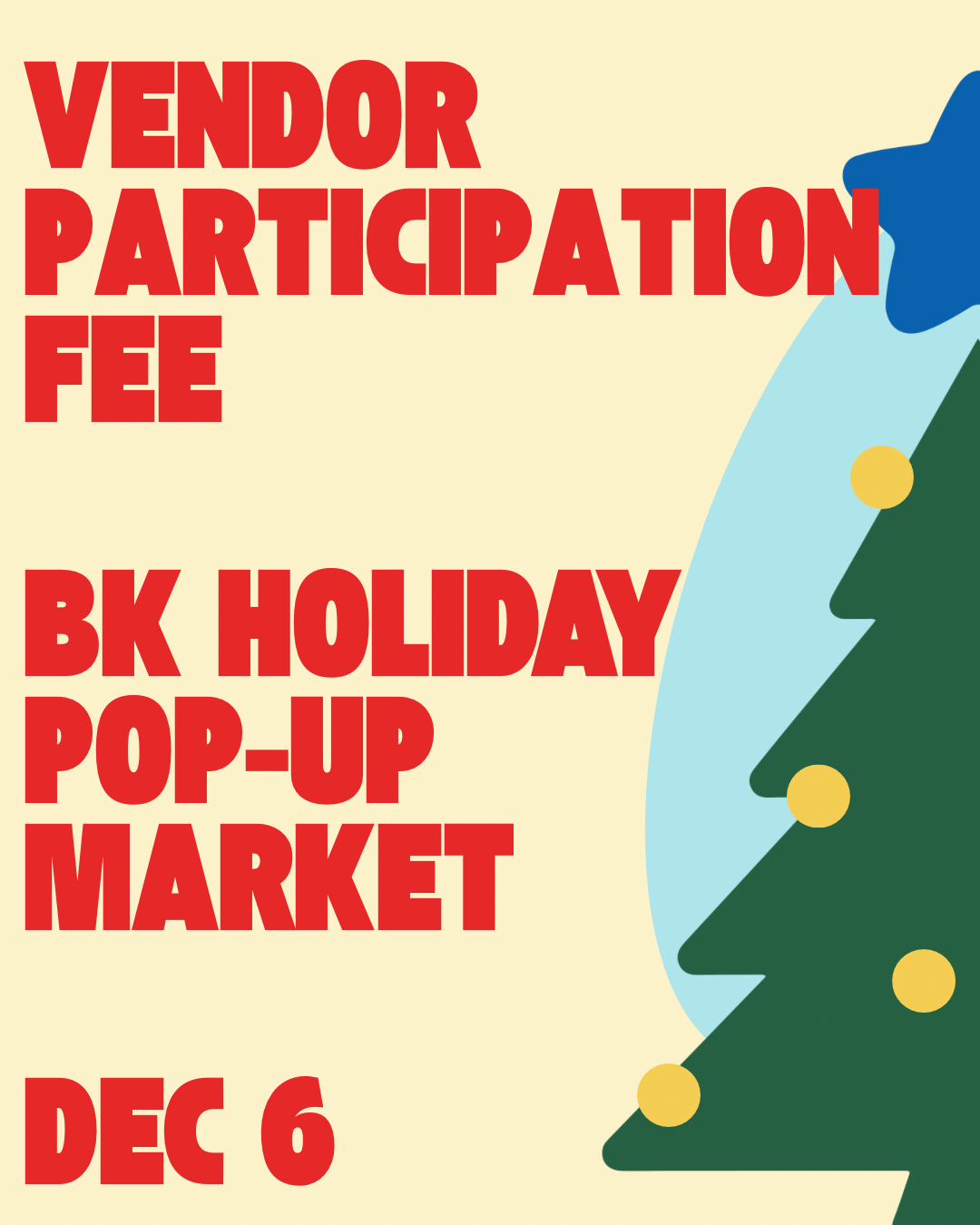 Vendor Fee BK Santa Holiday Market Pop Up