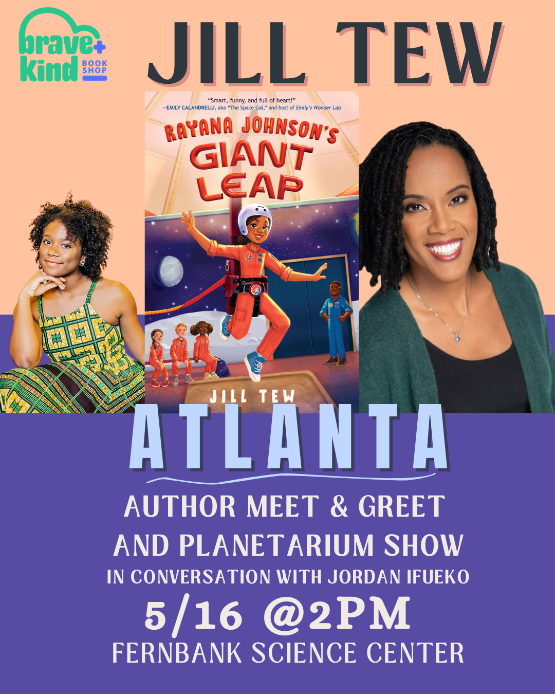 AUTHOR EVENT: Space Camp with Author Jill Tew and Jordan Ifueko | Rayana Johnson's Giant Leap BOOK LAUNCH | May 16th @ Fernback Science Center