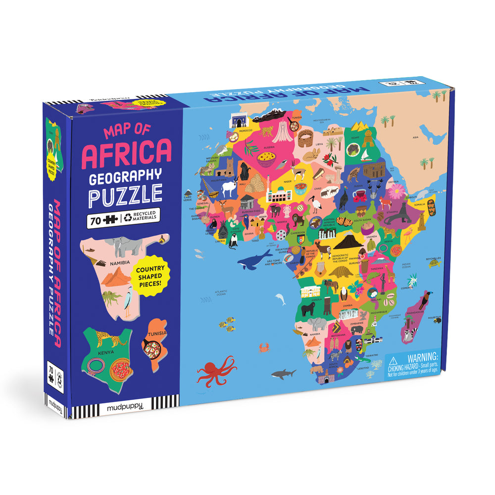 Map of Africa 70 Piece Geography Puzzle | Mudpuppy (Author) + Tequitia Andrews (Illustrated by)