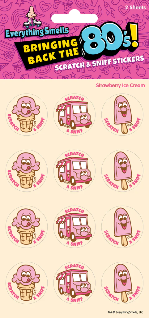 Strawberry Ice Cream Scratch & Sniff Stickers | EverythingSmells