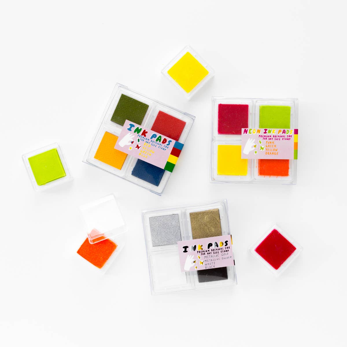 Red Yellow Green Blue Chroma Ink Pad