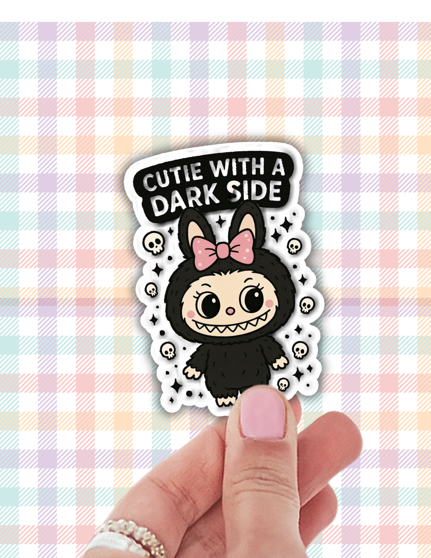 Cutie with a Dark Side Monster vinyl sticker