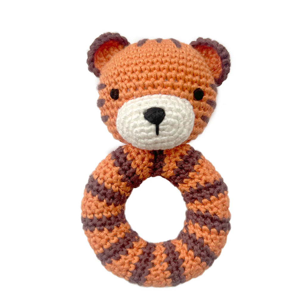 Tiger Ring Hand Crocheted Rattle | Cheengoo