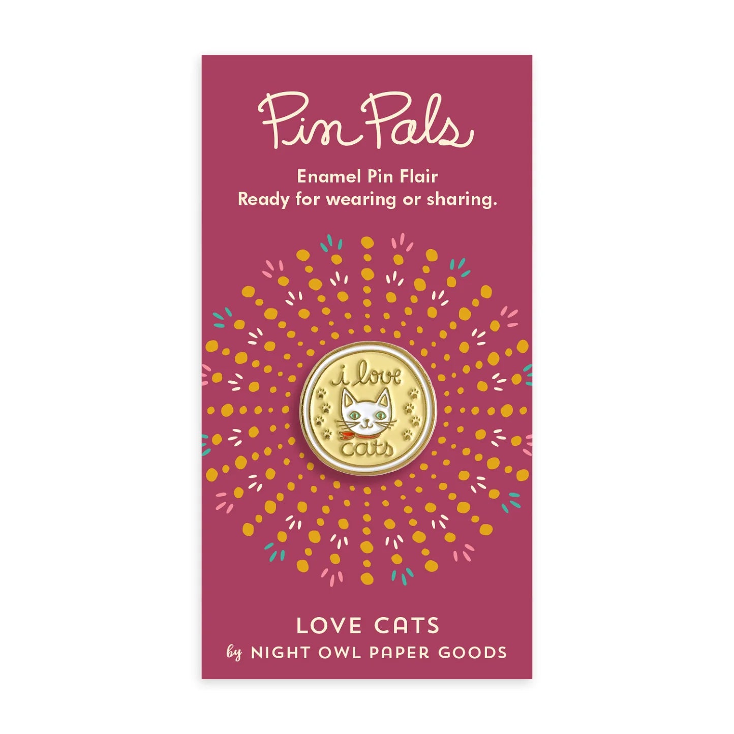 LOVE CATS enamel pin | Night Owl Paper Goods