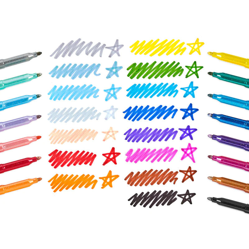Rainbow Sparkle Glitter Markers - set of 15 | ooly