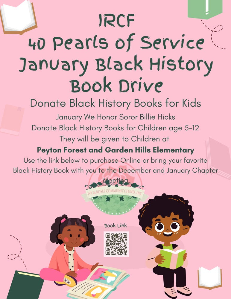 IRCF 40 Pearls of Service January Black History Book Drive