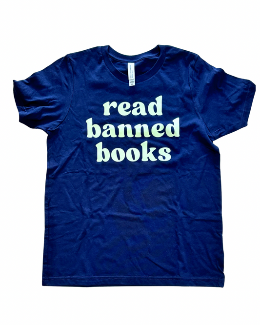 read banned books tee (navy) | Kids