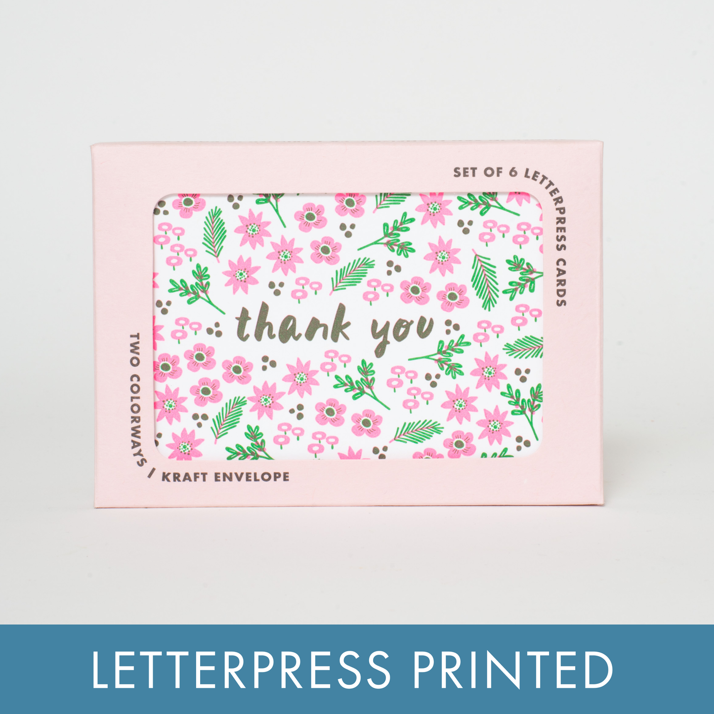 Boxed Set Thank You Floral Letterpress Greeting Cards by Hello!Lucky