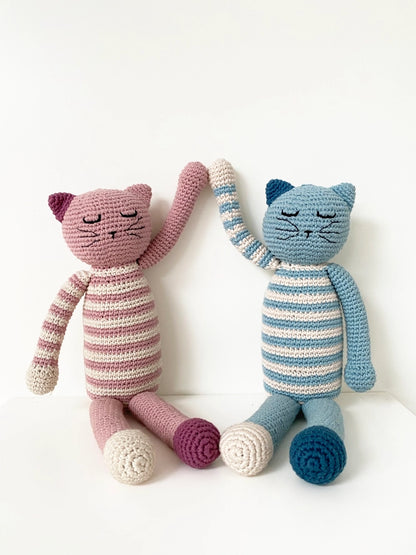 Sleeping Kitten Plush Toy - Blue