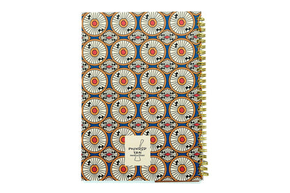 African Print Soft Cover Spiral Notebook - Circles
