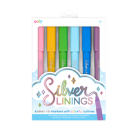 Silver Linings Outline Markers - set of 6 | OOLY
