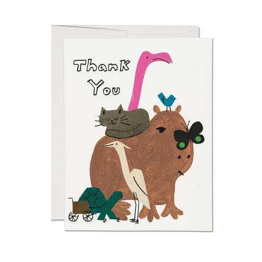 Capybara Friend greeting card: Single