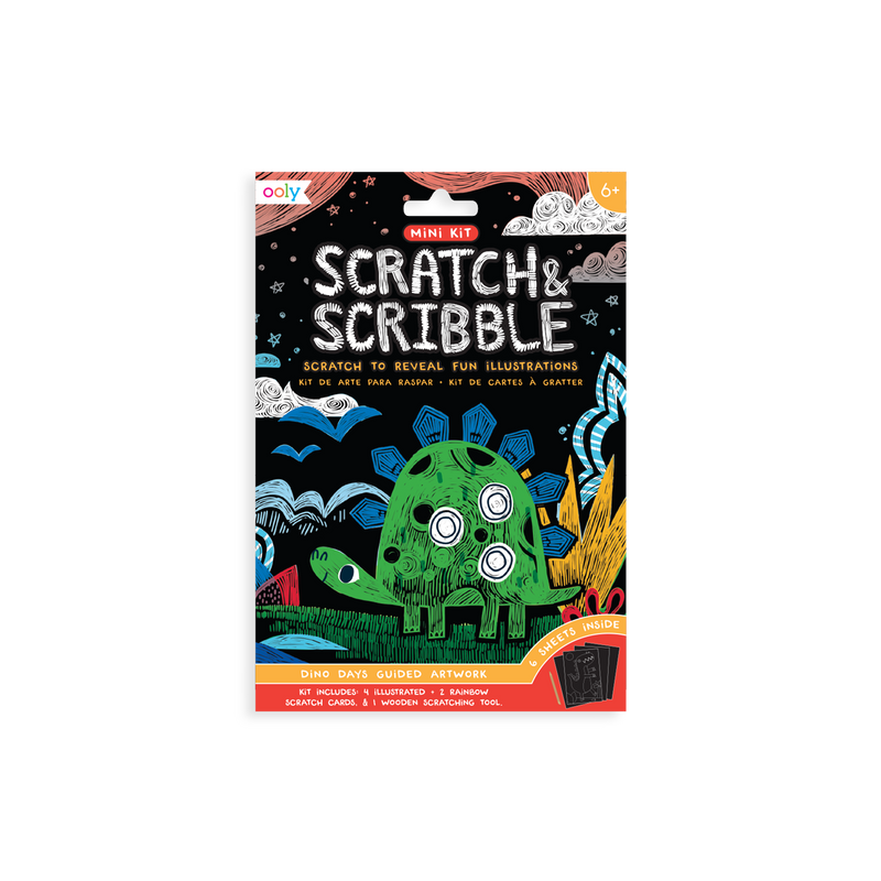 Dino Days Scratch and Scribble Mini Scratch Art Kit | OOLY