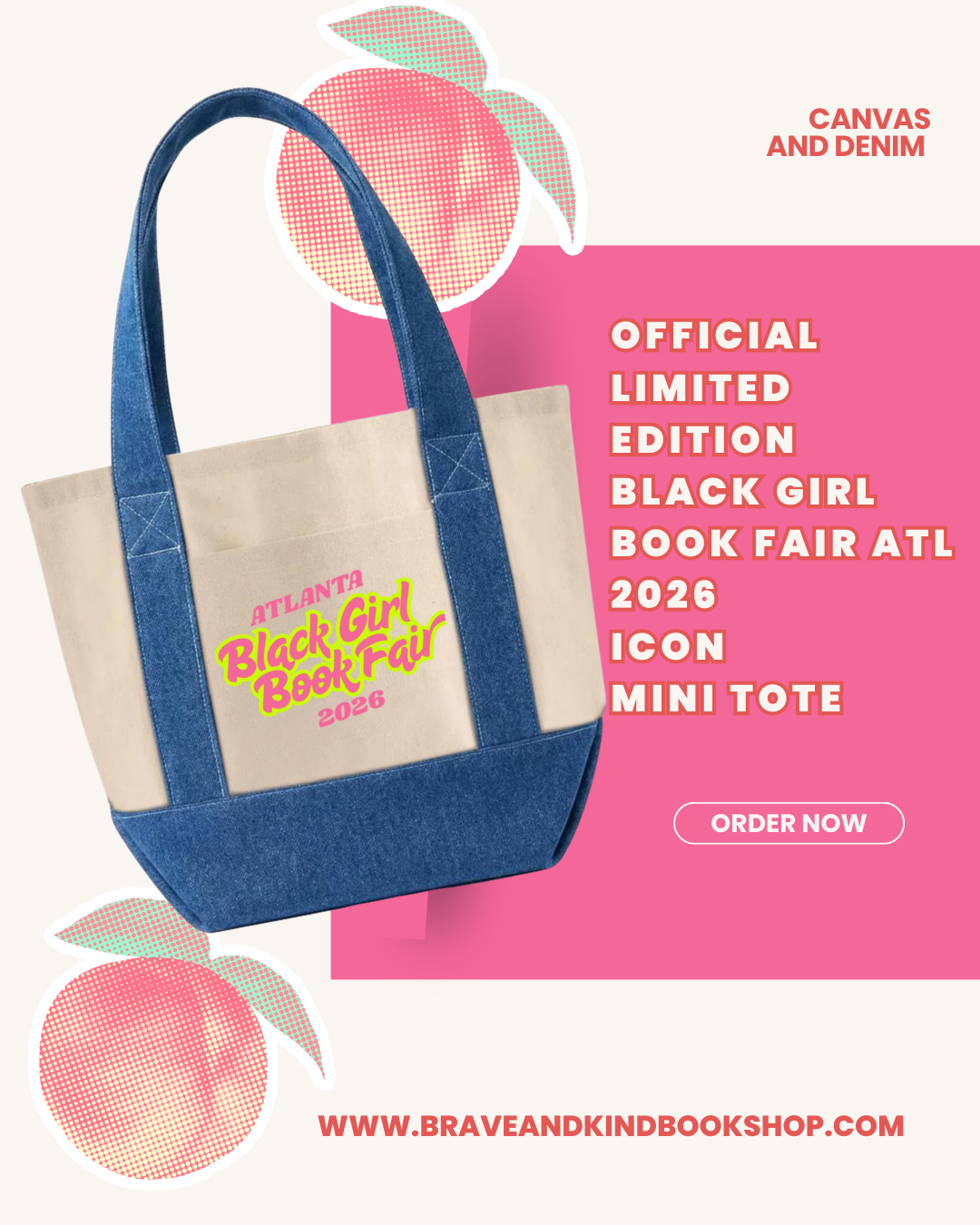 Black Girl Book Fair ATL 2026 | Mini Iconic Canvas + Denim Tote