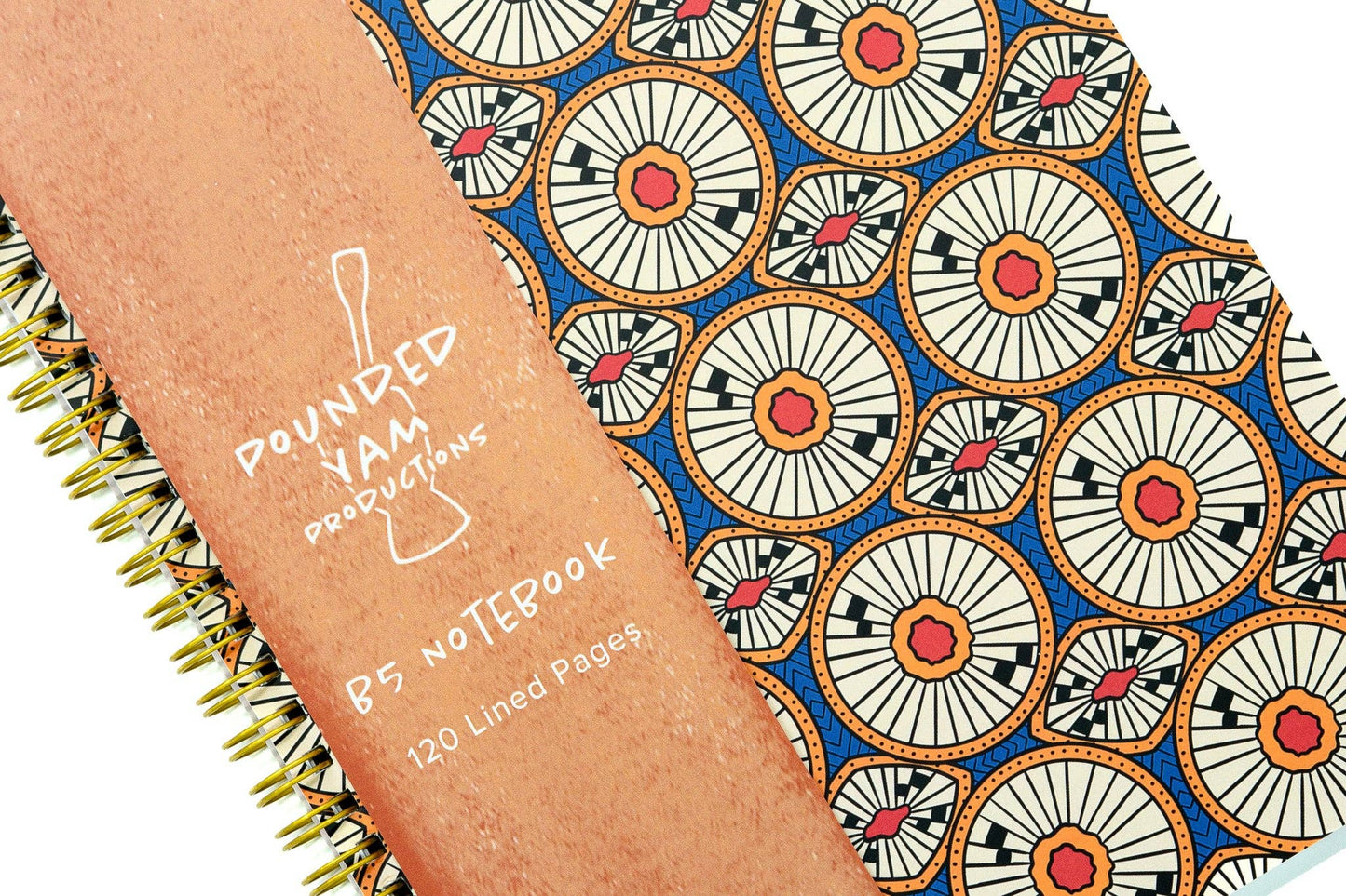 African Print Soft Cover Spiral Notebook - Circles