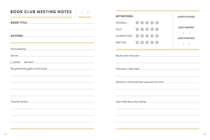 Bibliophile Book Club Journal