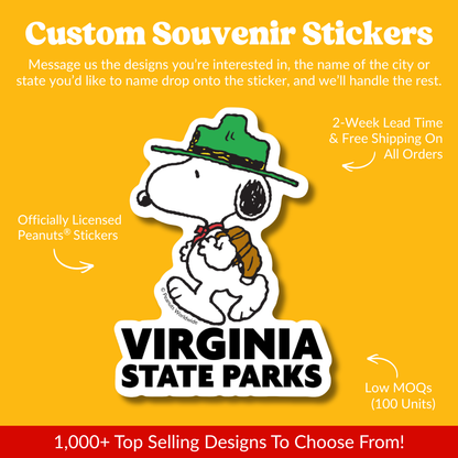 Peanuts® Waterproof Sticker - Elf Snoopy: 2.7 x 3 in.