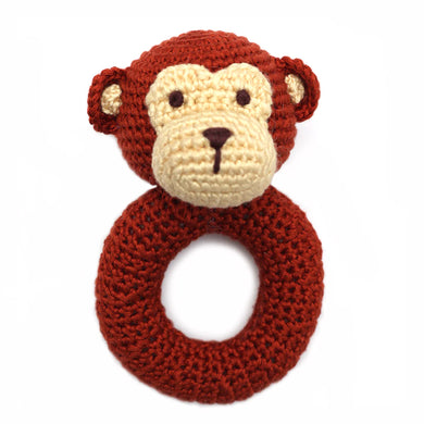 Monkey Ring Hand Crocheted Rattle | Cheengoo