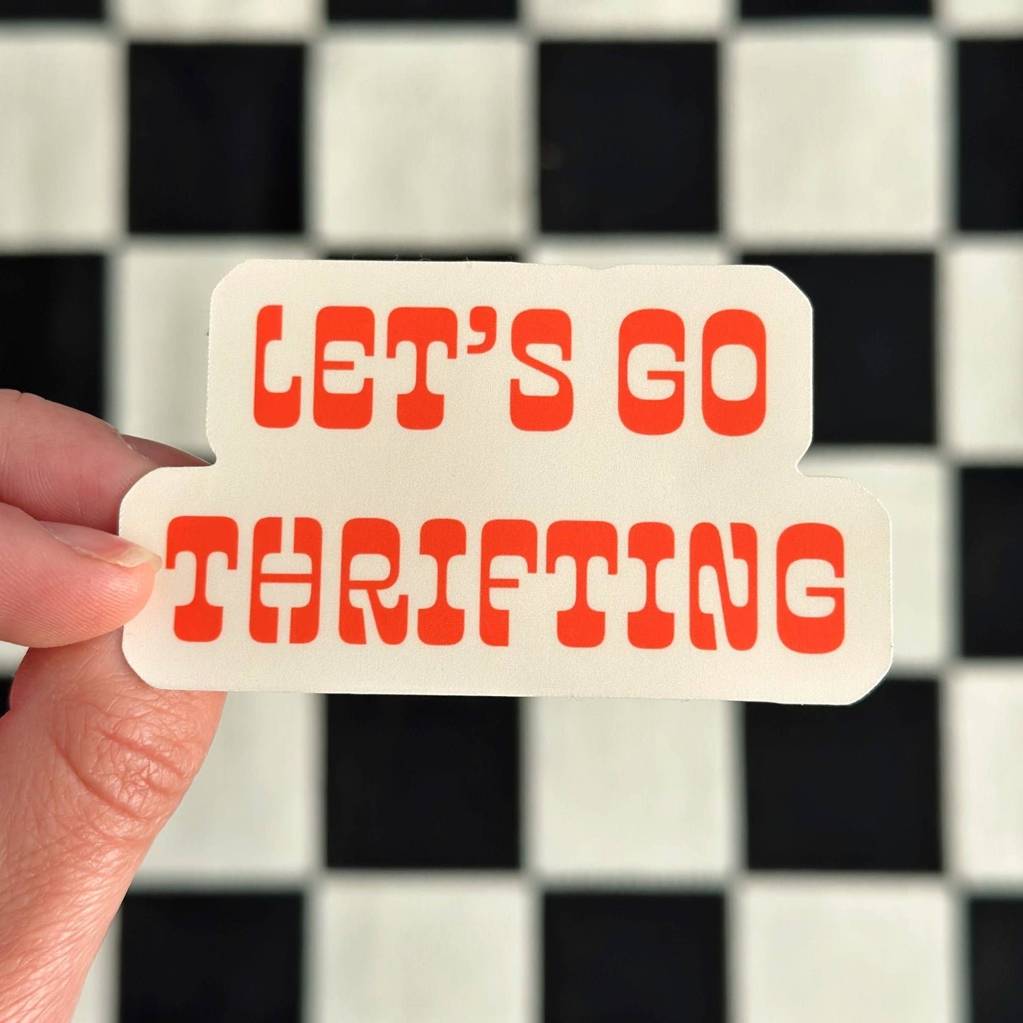 Let's Go Thrifting / Water Resistant Sticker for Water Bottl: Matte