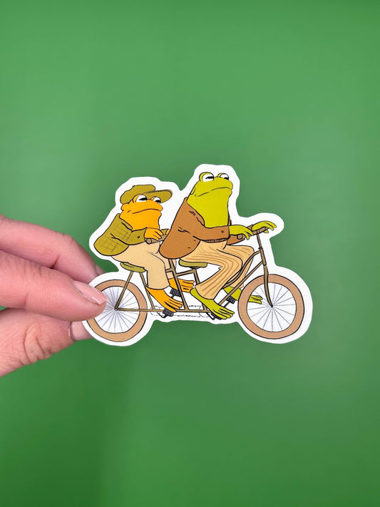 Frog and Toad / Water Resistant Sticker for Water Bottle (Matte Finish)