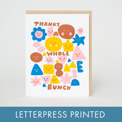 Thanks A Whole Bunch Letterpress Greeting Card by Suzy Ultman: Paper tab