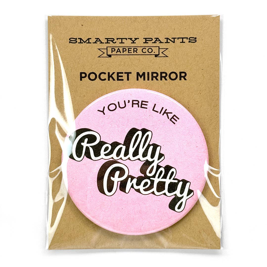 Pretty Risograph Pocket Mirror: Pink