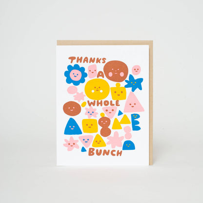Thanks A Whole Bunch Letterpress Greeting Card by Suzy Ultman: Paper tab