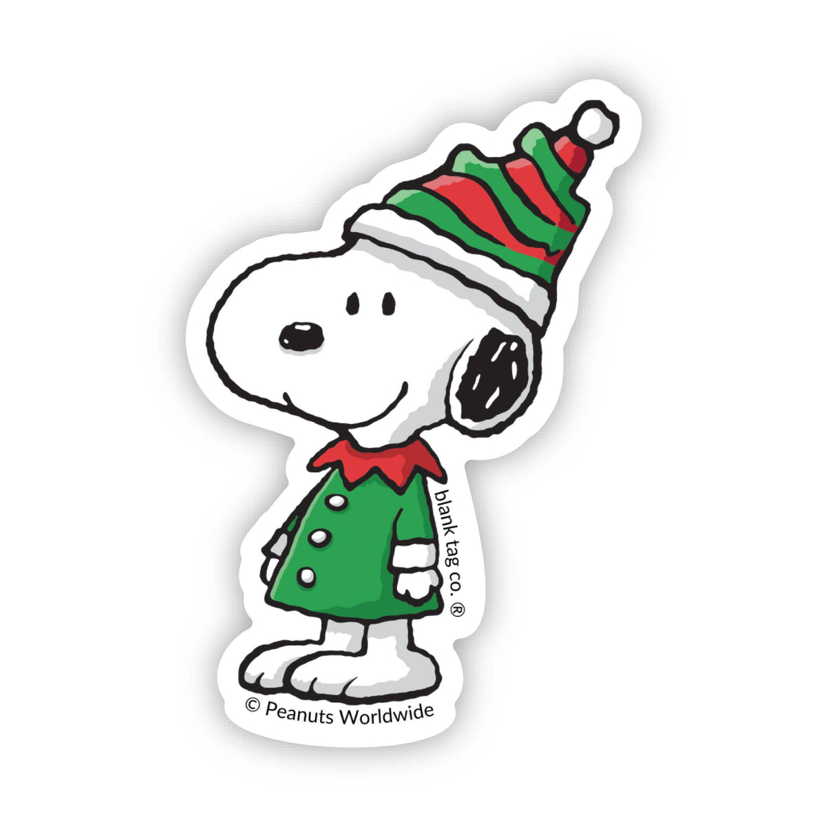 Peanuts® Waterproof Sticker - Elf Snoopy: 2.7 x 3 in.