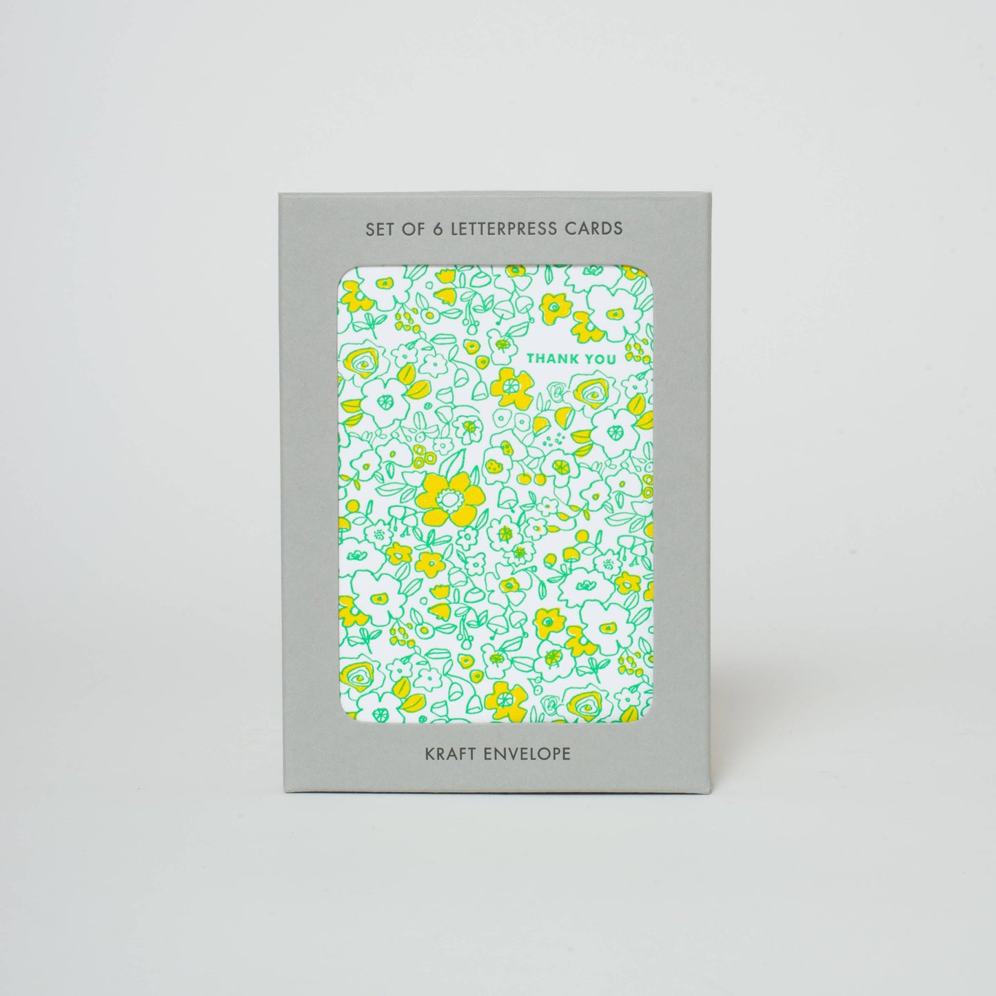 Boxed Set Thank You Floral Letterpress Greeting Cards by Egg Press