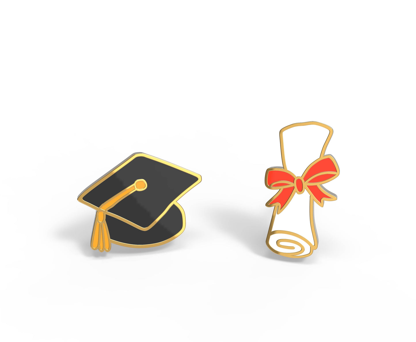 Grad Diploma Earrings - Gold Graduation Statement Studs