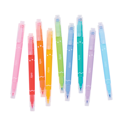 Confetti Stamp Double-Ended Markers - Set of 9