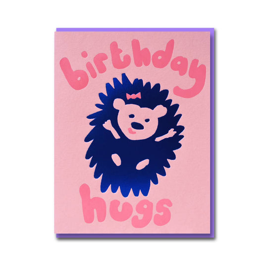 Hedgehog Birthday Hugs Greeting Card by 1973