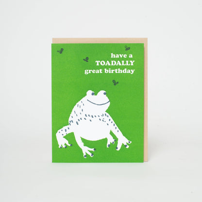 Toad Birthday Punny Letterpress Greeting Card by Egg Press: Paper tab