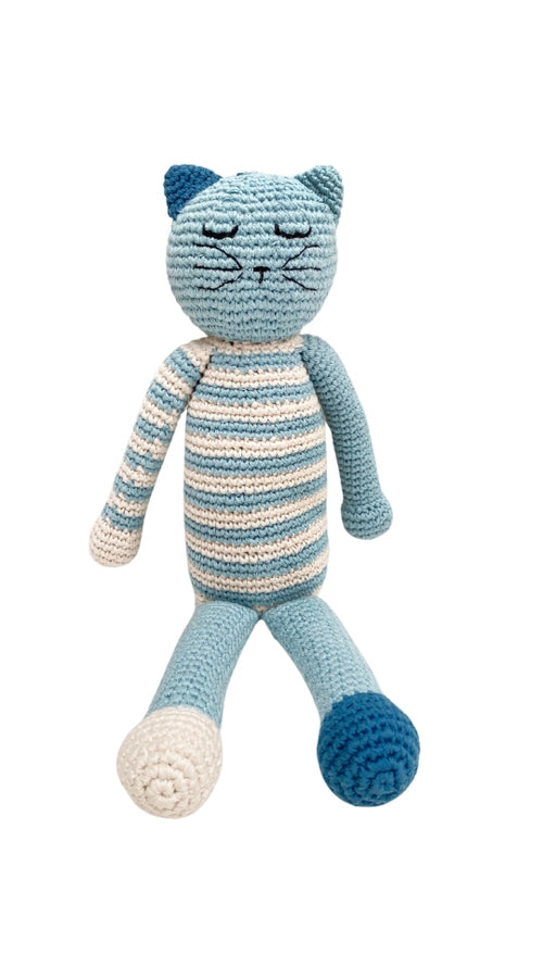 Sleeping Kitten Plush Toy - Blue