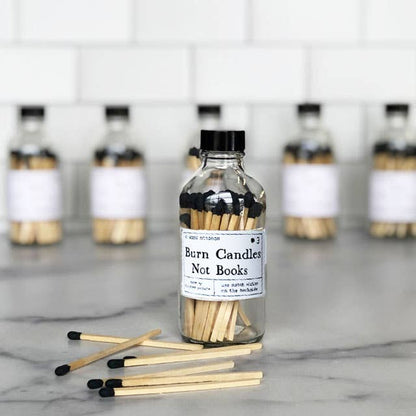 Burn Candles Not Books Rainbow or Black Safety Match Bottle : Rainbow