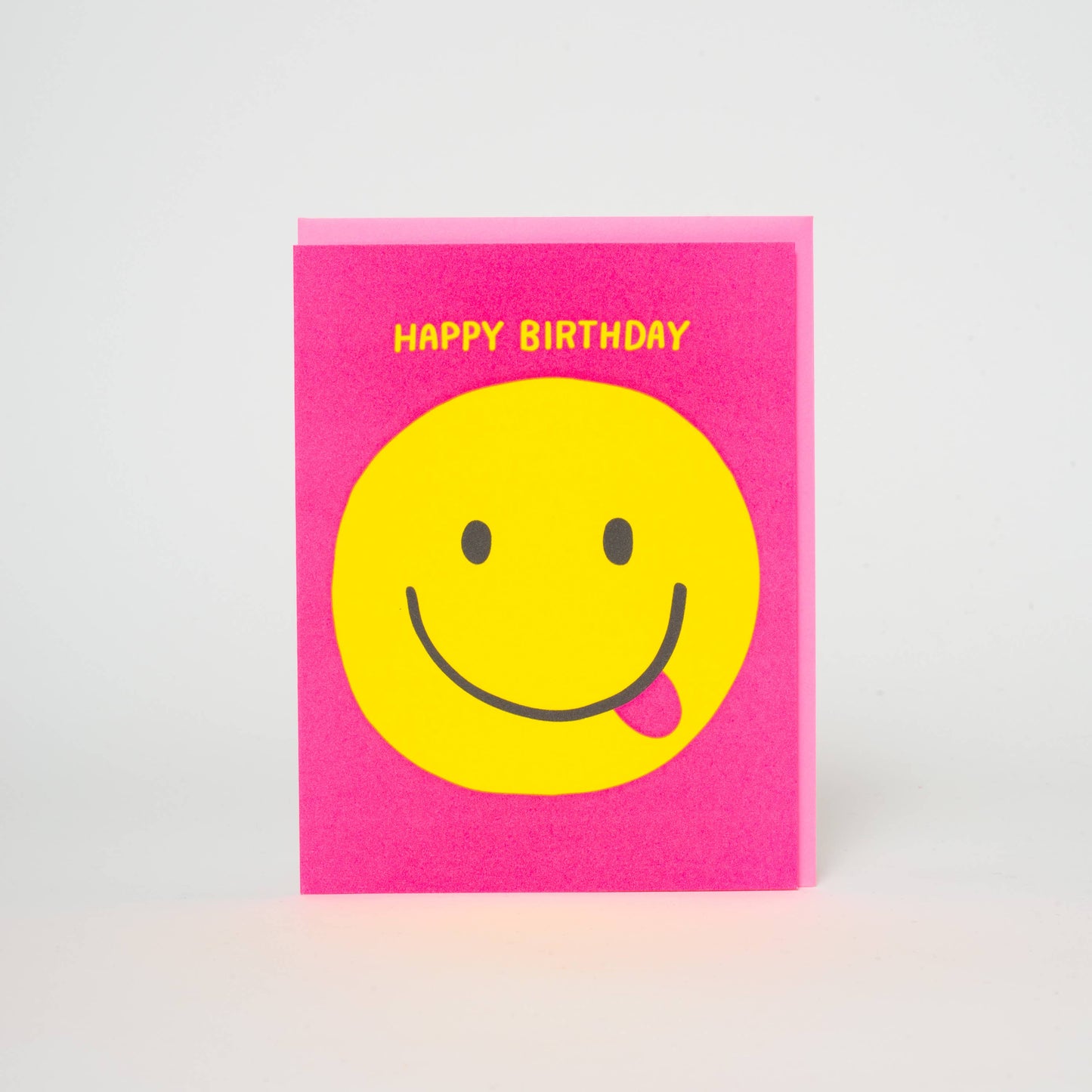 Happy Birthday Smiley Letterpress Greeting Card by Ashkahn: Paper tab