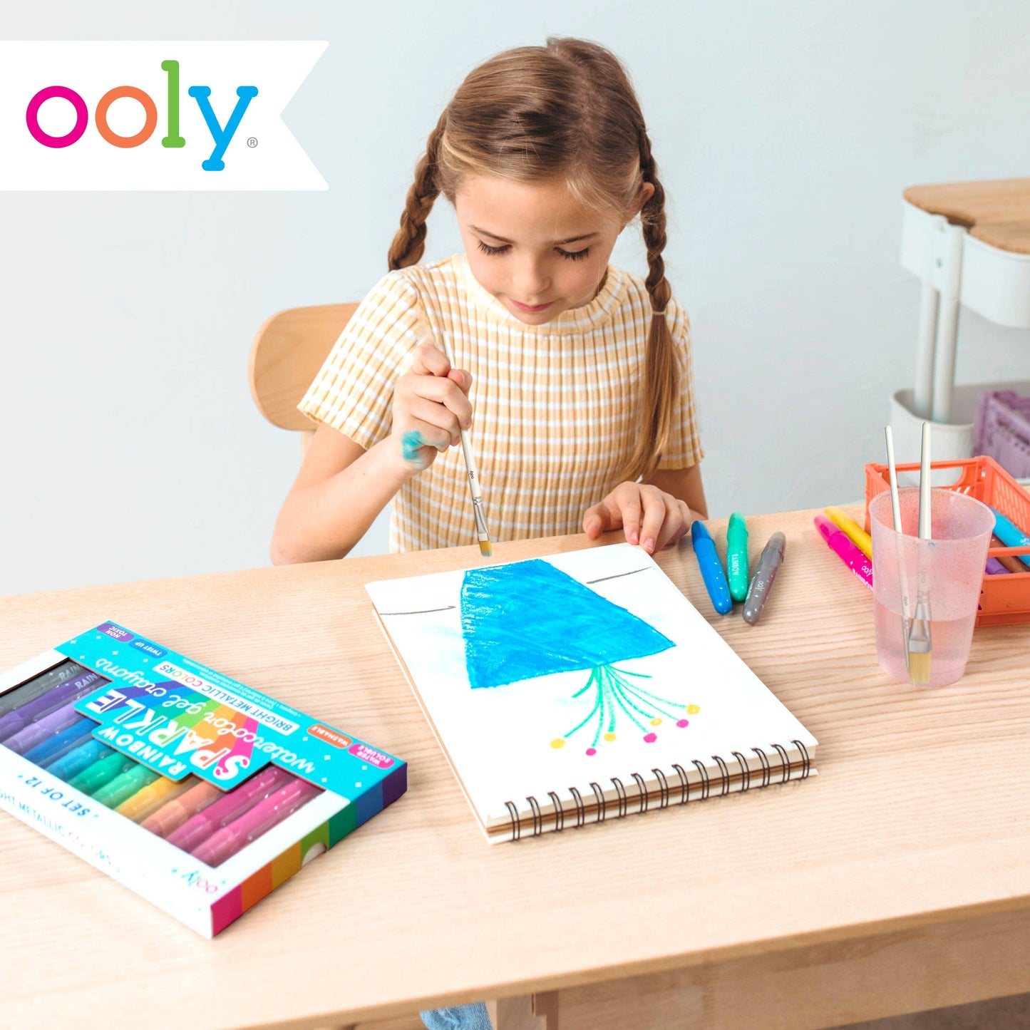 Rainbow Sparkle Watercolor Gel Crayons - Set of 12