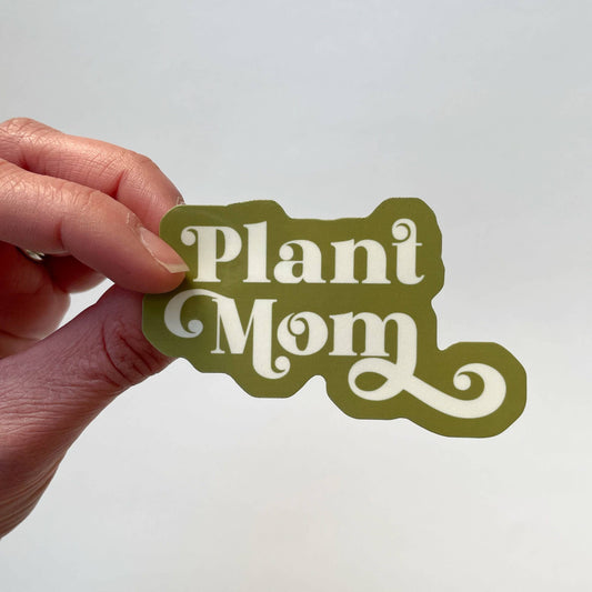 Plant Mom / Water Resistant Sticker for Water Bottle, Hydro (Matte finish)