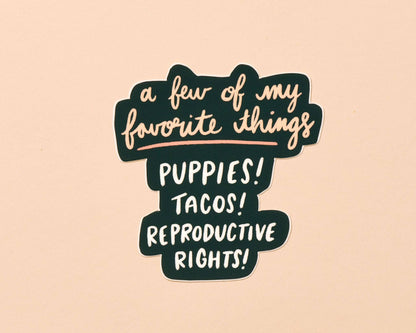 Favorite Things Vinyl Feminist Sticker